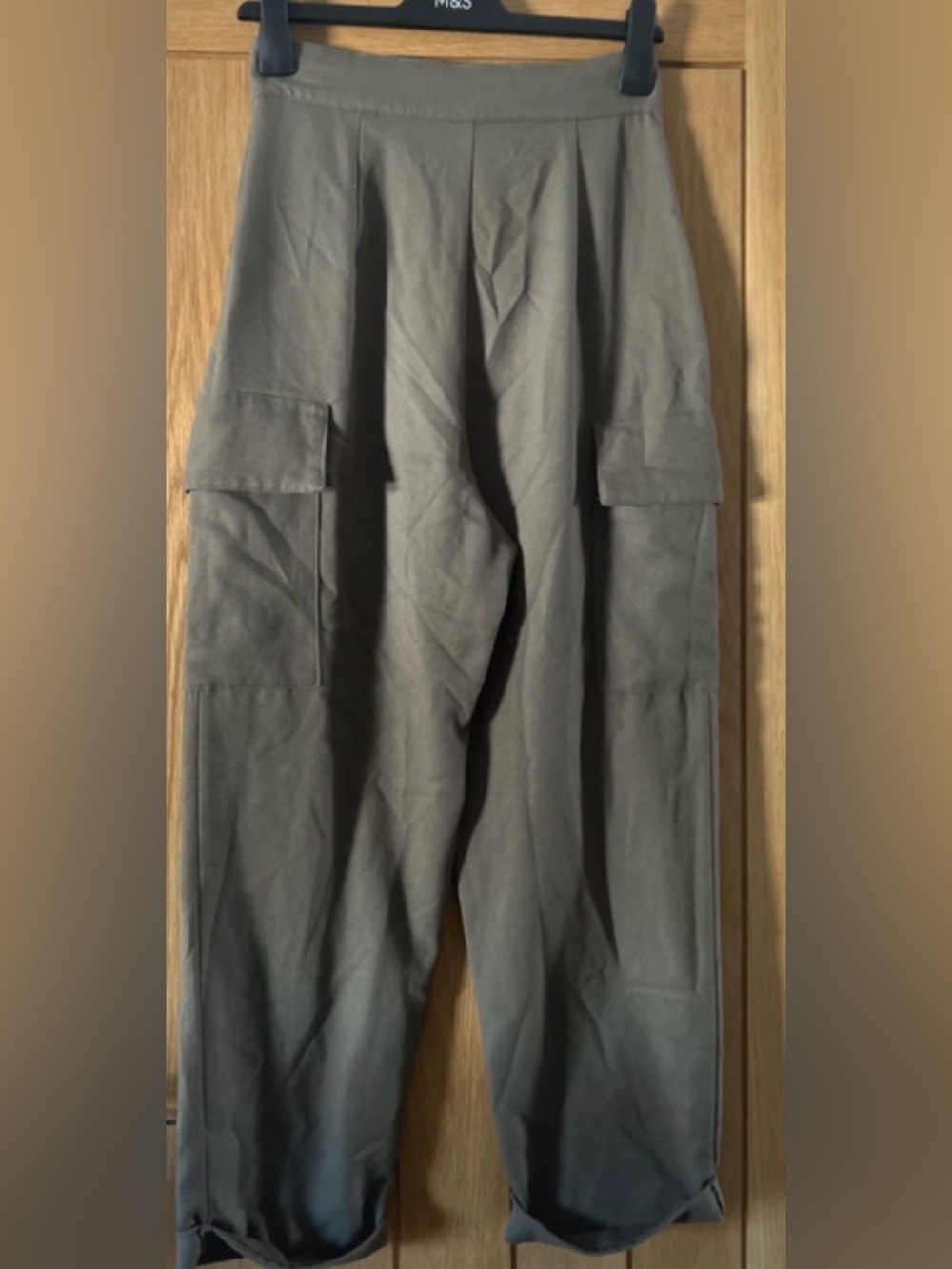 Zara Olive Green Cargo Ankle Pants